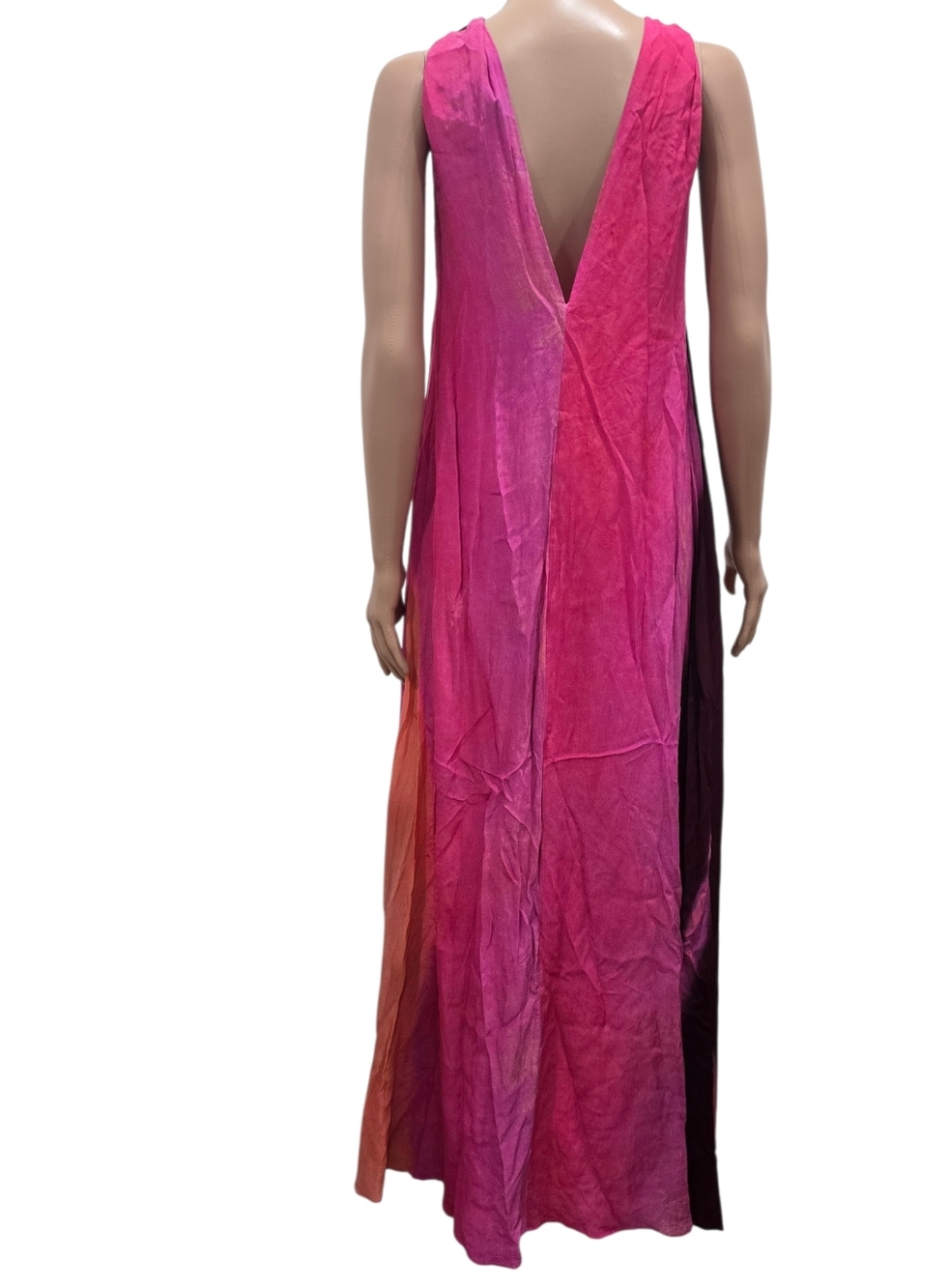 NEW Massimo Dutti Long Flowing Dress with Multicoloured Print RED MARL 6636/82 - Picture 7 of 10